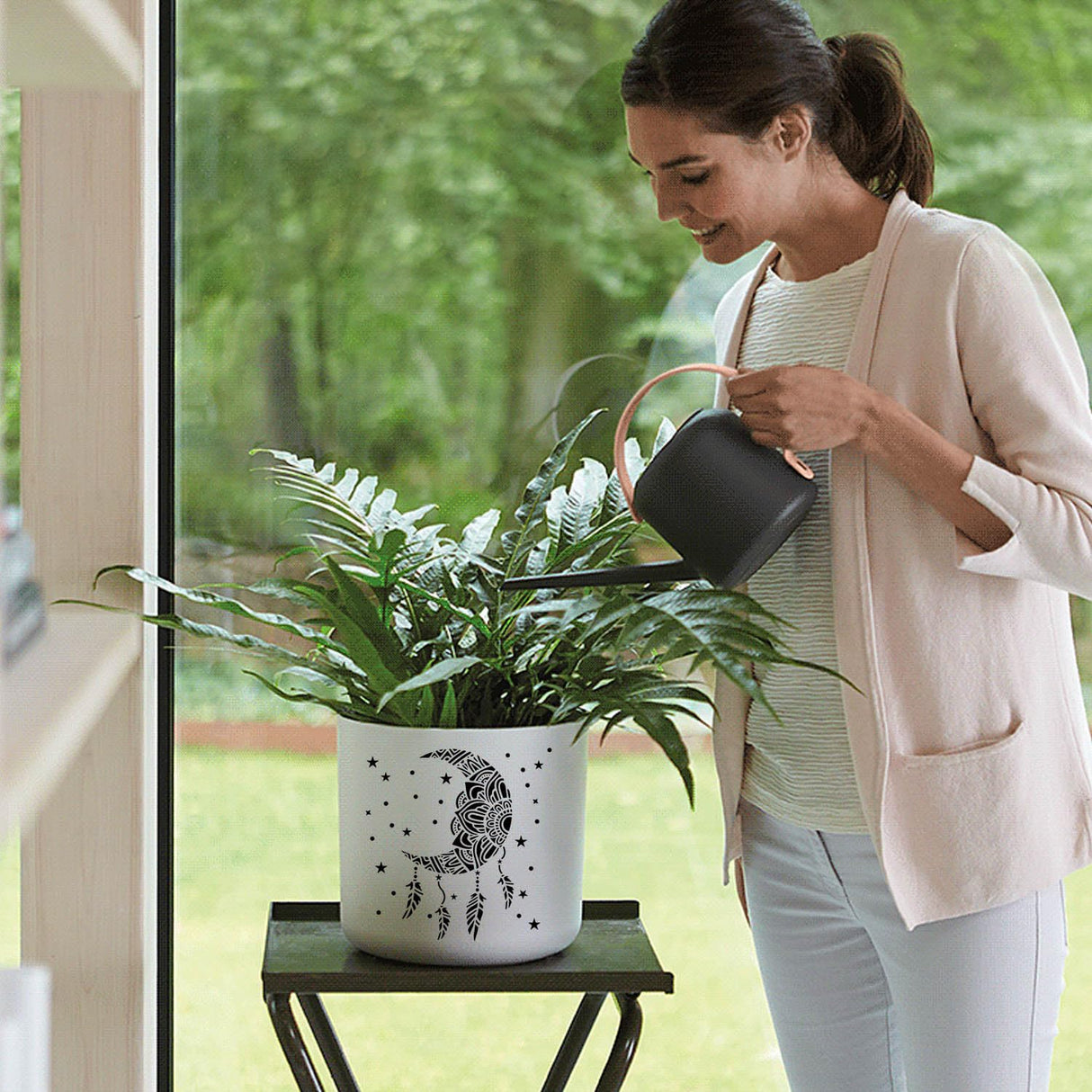 6 Inch Reusable Stencils for Painting on Wood, Canvas, Wall - 25 Piece Mandala Dot Stencil DIY Craft Template for Rock, Furniture, Home Decor eageus