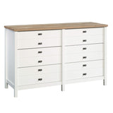 Sauder Cottage Road Dresser, L: 56.77" x W: 19.29" x H: 35.35", Soft White finish Sauder