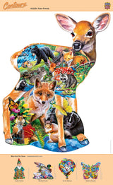 MasterPieces 500 Piece Shaped Jigsaw Puzzle for Adults, Family, Or Youth - Fawn Friends - 20.9"x27" Masterpieces