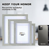 5x7 Shadow Box Frame, 4 Pack Picture Frame Set, Wall Picture Frame, Farmhouse Wood Rustic Picture Frames with Tempered Glass Gallery Wall Tabletop Display (Celadon, 5X7) SEEDLING PHOTO FRAME