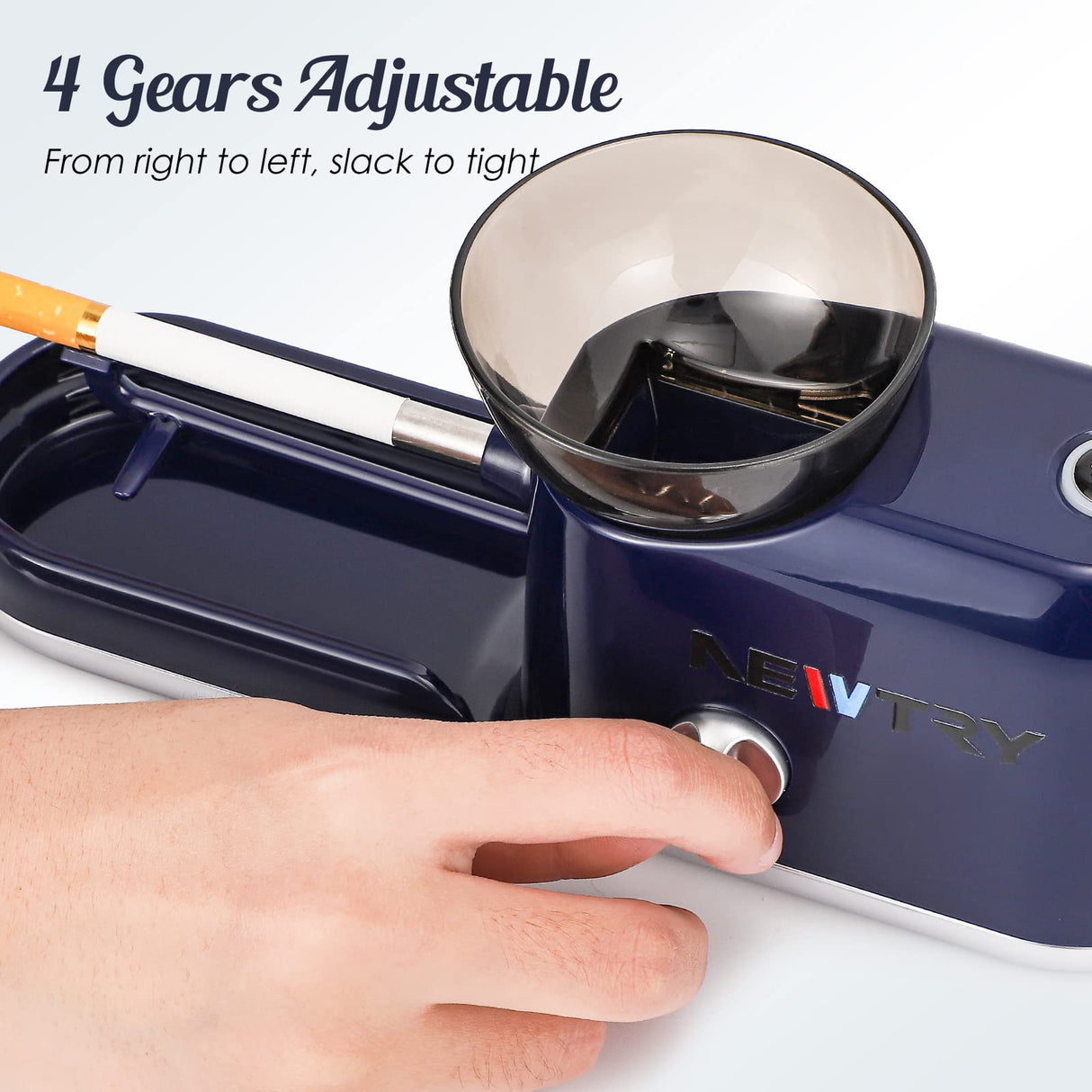 NEWTRY Cigarettes Rolling Machine, Electric Tobacco Rollers with 4 Gears Adjustable, 1 Stirring Rod, 1 Brush(0.31’’) NEWTRY