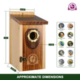 SISTERBIRD Bird Houses for Outside, Premium Wooden Bluebird Houses for Outside, Assembly Birdhouses for Outdoors, Weatherproof Bird House, Bluebird Finch Swallow Wren Chickadee SISTERBIRD