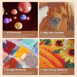 SJUTOUCI Horse Diamond Painting Kits for Adults, Diamond Art Kits for Beginners, 5D DIY Diamond Dot Art, Full Drill Gem Craft for Home Decor 12x12 inch SJUTOUCI