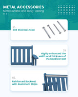 SERWALL Outdoor Bench, HDPE Outdoor Benches Weatherproof, 2-Person Garden Bench with 660 lbs Weight Capacity, Patio Benches for Outdoors, Garden, Porch, Backyard and Park, Navy Blue SERWALL