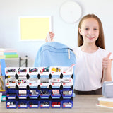 Shineyaplus Stackable Storage Bins 24 Pack (5x4x3 Inch), Plastic Stackable Storage Organizer Bins Wall Mounted Hanging Small Parts Bin for Garage, Workbench & Office (Blue & White) Shineyaplus