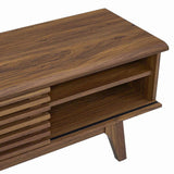 Modway Render 70" Mid-Century Modern Low Profile Media Console TV Stand, 70 Inch, Walnut Walnut Modway