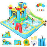 AKEYDIY Bounce House Water Slide for Kids 3-12, Rocket Blast Inflatable Bouncer with UL Blower, 13X12ft Bouncing Castle w/Long Slide, Blow Up Water Slides for Backyard Family Party -Gift for Kids AKEYDIY