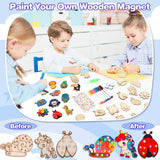 EAPHANT Kids Crafts, 15 PCS Arts and Crafts Painting Kits for Kids Activities Wooden Magnets to Paint EAPHANT