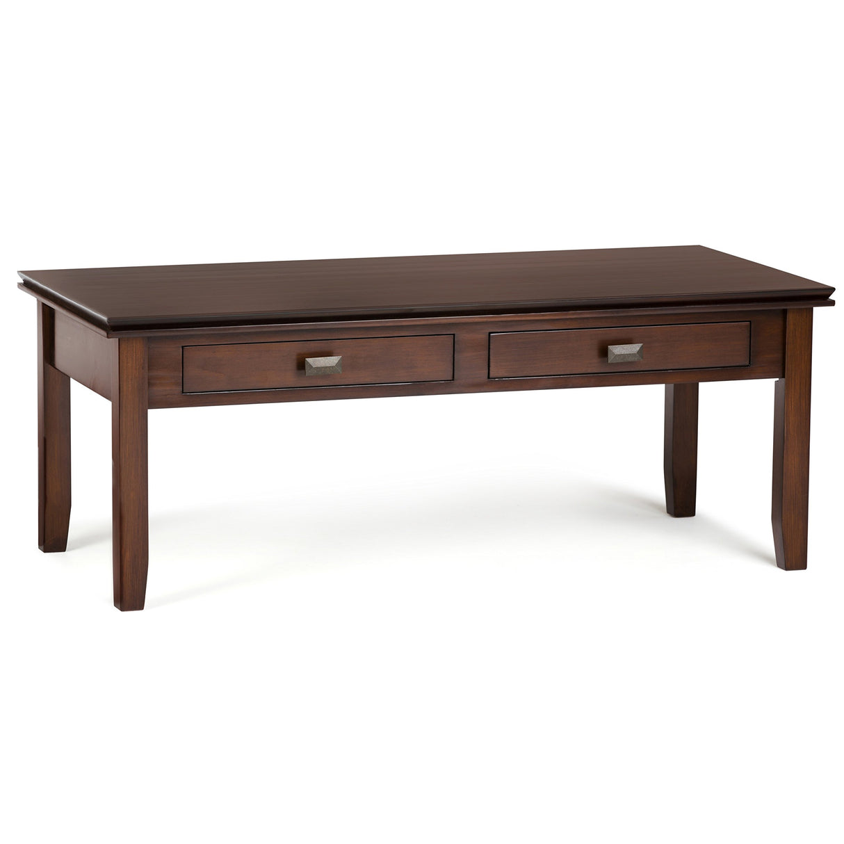 SIMPLIHOME Artisan SOLID WOOD 46 inch Wide Rectangle Coffee Table in Russet Brown, for the Living Room and Family Room SIMPLIHOME