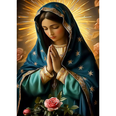 CEOVR Virgin Mary Diamond Painting Kits for Adults, Virgin Mary Pray Diamond Art Dots 5D Full Drill DIY Gem Art, Adult Crafts Kits Arts and Crafts, Wall Decor for Home Office 12x16in
