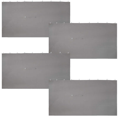Sunnydaze 10-Foot x 13-Foot Gazebo 4-Piece Polyester Sidewall Set - Outdoor 125 Inches Wide x 77 Inches Tall Polyester Fabric Gazebo Curtains Only - Replacement Sidewalls - Gray