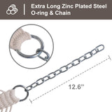 SUNCREAT Hammocks Traditional Rope Double Hammock with Hardwood Spreader Bar and Carrying Bag, 450 lbs Capacity, Natural SUNCREAT