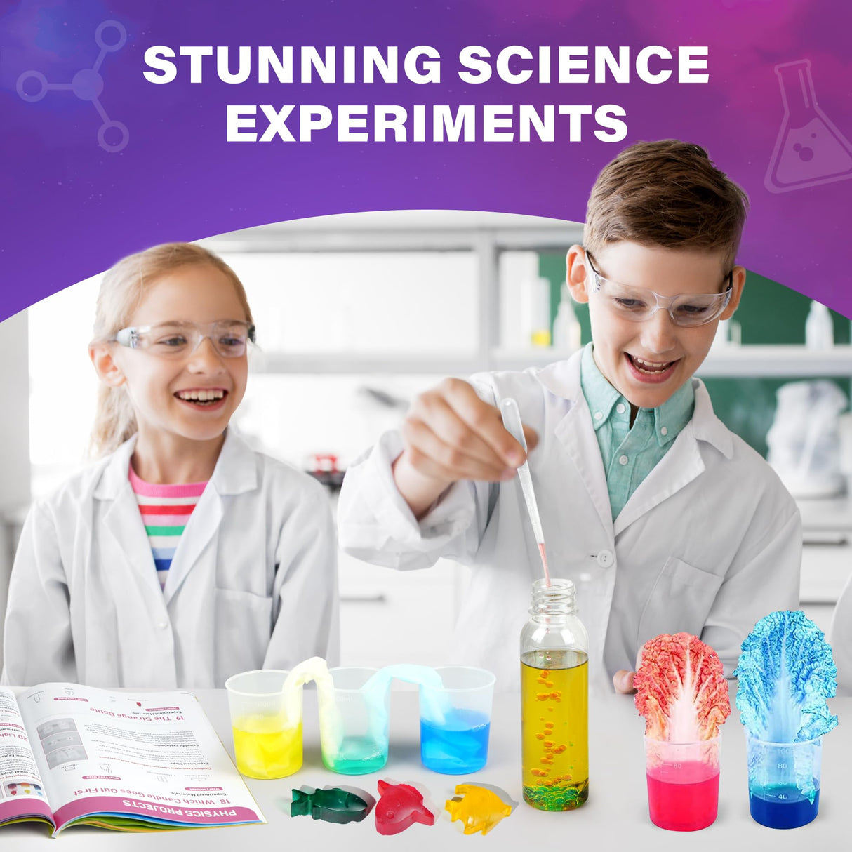 BenBen Science Kits for Kids Age 8-12, 105 Experiments Educational Toy, STEM Toys for 6 7 8 Year Old Boys Girls Birthday Gift, Science Kits for Kids Age 5-7, Chemistry Set for Homeschooling BenBen