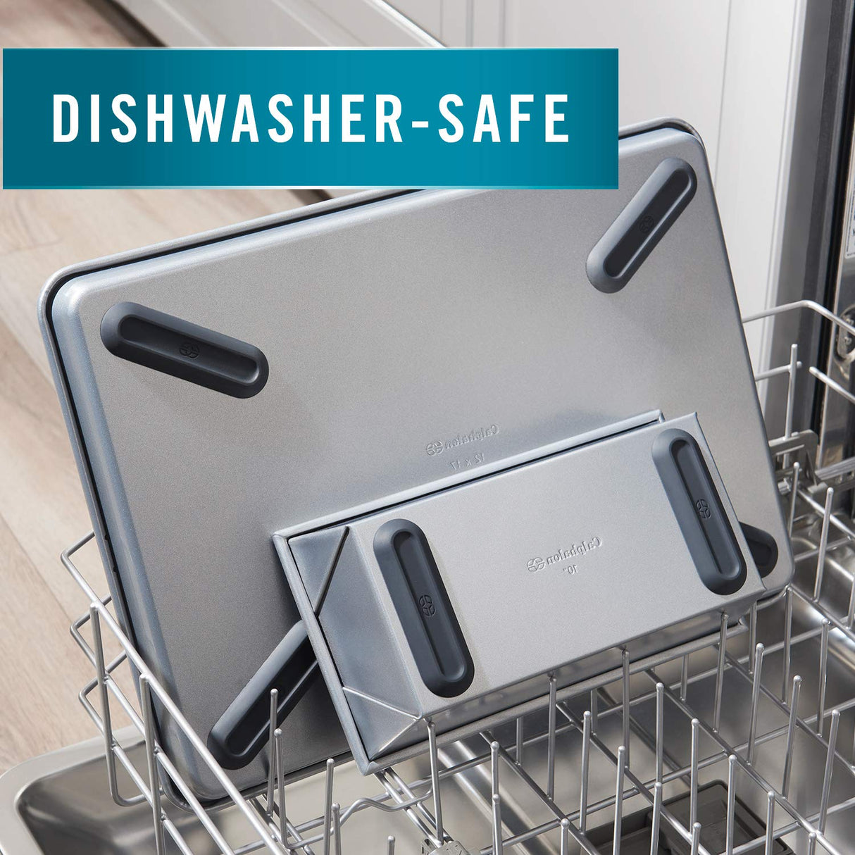 Calphalon Nonstick Bakeware Set, 6-Piece Set Includes Cookie Sheet, Cake, Brownie, Loaf, and Muffin Pans, Dishwasher Safe, Silver Calphalon