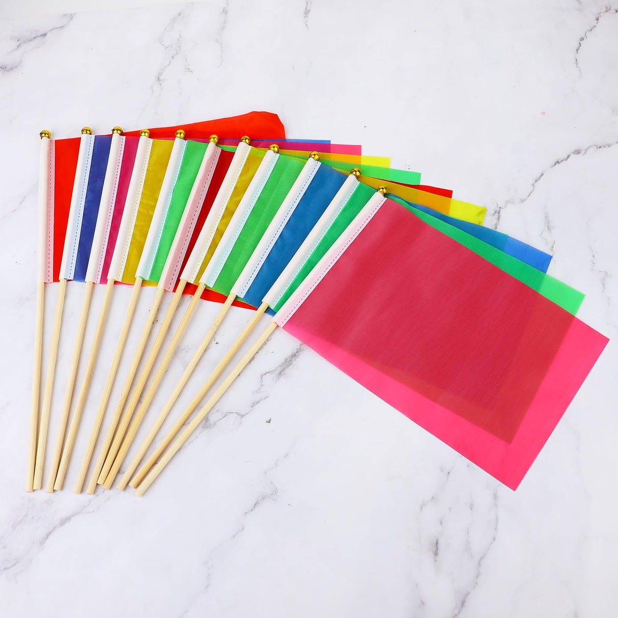 20 Pack Small Solid Color Flag, Mini Marking Flags on Sticks Blank Sublimation Flags Yellow Green Blue Red Flags DIY Graffiti Flags Kids Birthday Party Supplies for Parades Festival Events Celebration Sliverdew