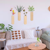 Bylion Wood Wall Planters, Hanging Wall Decor for Indoor Living Room Bedroom Modern Farmhouse Wooden Vase Wood Wall Pocket for Greenery Plants and Dried Flowers (2 Pack) Bylion