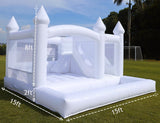 15x15FT White Bounce House Castle for Kids Adults, w/Slide & Ball Pit, (Heavy Duty PVC) (1100W Blower), Large Jumper Bouncy Inflatable Castle, Wedding, Birthday Party, Baptism, 15x15x10ft Inflantteble