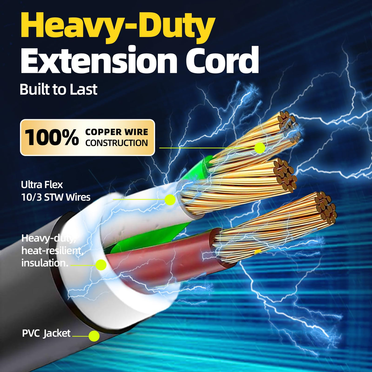 S7 25FT 30Amp NEMA 10-30P/10-30R 3 Prong Dryer Extension Cord with Heavy Duty Thick Anti-Weather Outdoor Extension Cord S7