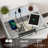 yacchi home Floating Nightstand Set with Charging Station, Floating Nightstand with Charging Station and LED, Night Stand for Living Room, Entryway Wall, Bedroom White Nightstand (1), FN864B1 yacchi home