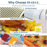 DIADAY Sea Turtles Diamond Painting Kit, Diamond Art Kits for Adults, 5D Full Round Drill Turtles Diamond Art Painting, DIY Gem Craft Arts Home Wall Decor Gift 12 x 12 Inches DIADAY