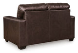 Signature Design by Ashley Santorine Transitional Tufted Leather Match Loveseat, Dark Brown Signature Design by Ashley