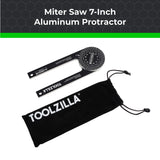 Toolzilla 7-Inch Aluminum Miter Saw Protractor Angle Finder - Measuring Tool with Multiple Scales Features for Woodworking Metalworking and All Building Trade TOOLZILLA