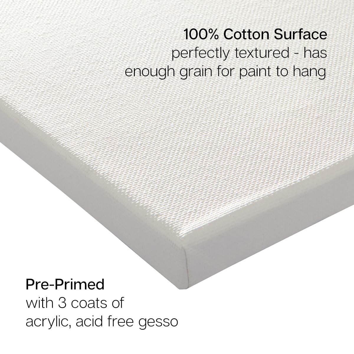 KINGART 810-2 Large White 24" x 36" Stretched Artist Canvas, Pack of 2, Gesso Primed - 100% Cotton Rectangular Canvases, 5/8" Profile, Art Supplies for Oil and Acrylic Painting KINGART