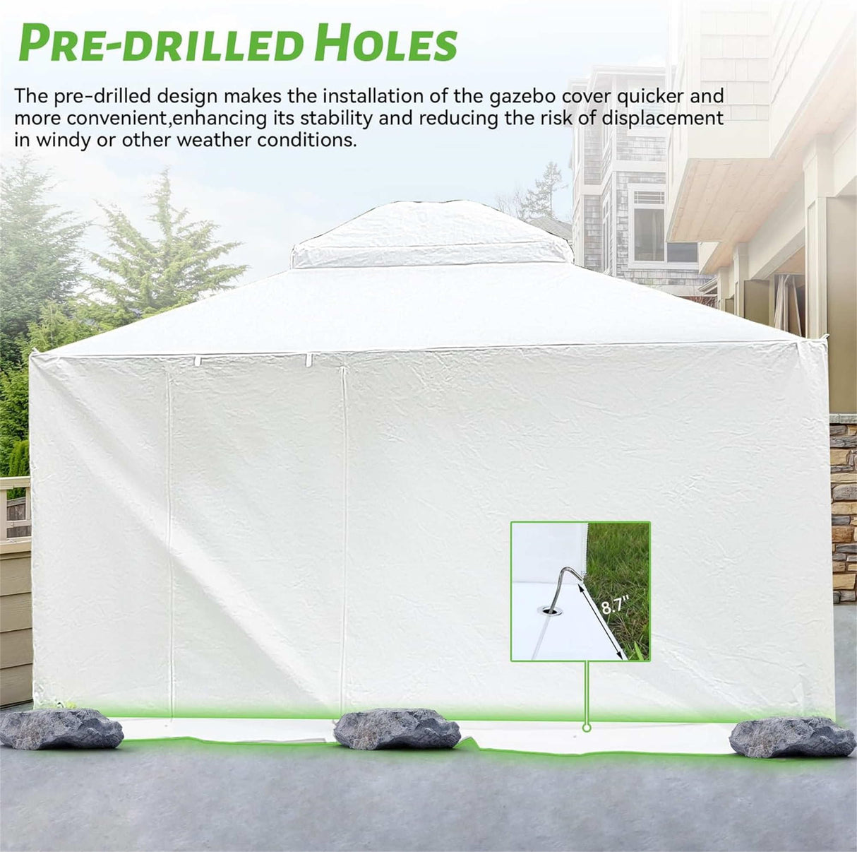 12x14ft Hardtop Canopy Gazebo Cover Outdoor Universal Winter Shelter with Side Walls and Mesh Windows Waterproof Durable Design Perfect for Backyard Patio Storage Weather Protection HbasdLH