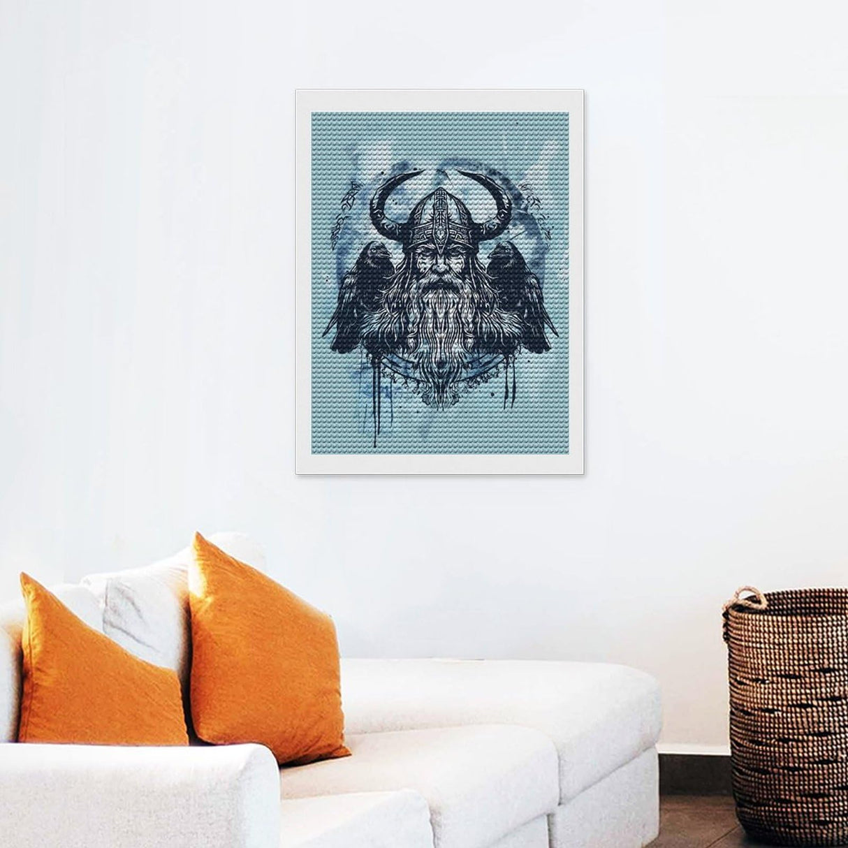 Brkgpw Viking Norse Odin Crow Diamond Art Painting Kit 12x16inch, Adult, Canvas, Unisex, All Seasons Brkgpw