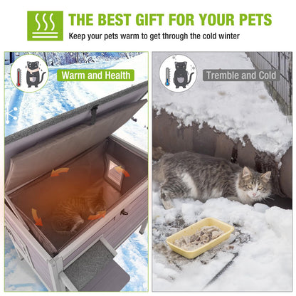 GUTINNEEN Outdoor Cat House Insulated for Winter Weatherproof Feral Cat Shelter - WoodArtSupply