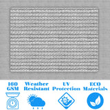 Awnpro 20' x 34' Sun Shade Sail Straight Edge Sun Shade Canopy with Grommets Sunlight Block Shade Cover for Outdoor Pergola Patio Backyard Garden (Light Gray) AwnPro