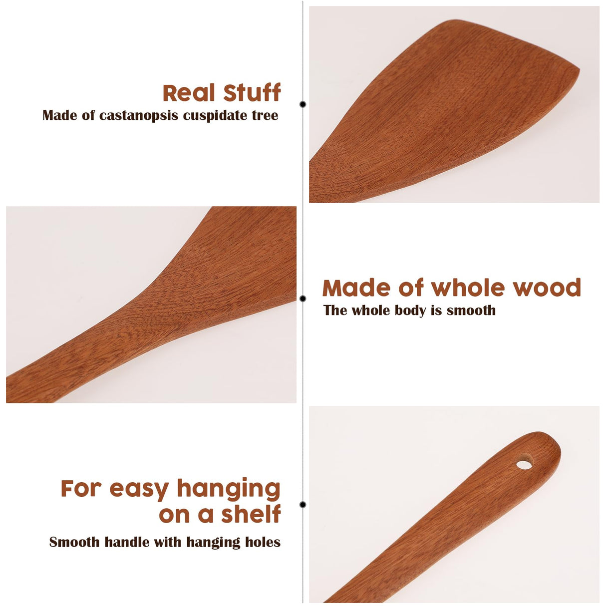 Wooden Spatula for Cooking 12.8 Inches Flat Wooden Spatula for Non Stick Cookware Long Handle Flat Frying Spatula Natural Wooden Cooking Utensils Kitchen Spatulas, 2PCS Mozeat Lens
