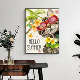 EIBEILI Cat Diamond Art Kits for Adults,5D Summer Diamond Painting Kits for Beginners,DIY Round Full Drill Painting with Gem Art Craft Kits for Home Wall Decor 12x16inch EIBEILI