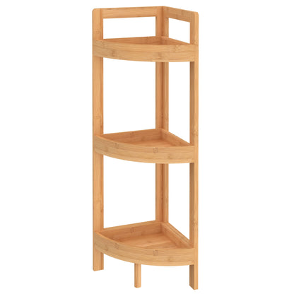 Bamboo Corner Shelf with 3 Tiers - Stylish Floor Standing Unit for Small Spaces by ClosetMaid - WoodArtSupply