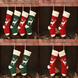 Guojanfon Christmas Stockings,Big Size 2Pack 18-Inch Extra Long Hand-Knitted Red/Green Reindeer Snowflakes Xmas Character for Family Holiday Season Decor Guojanfon