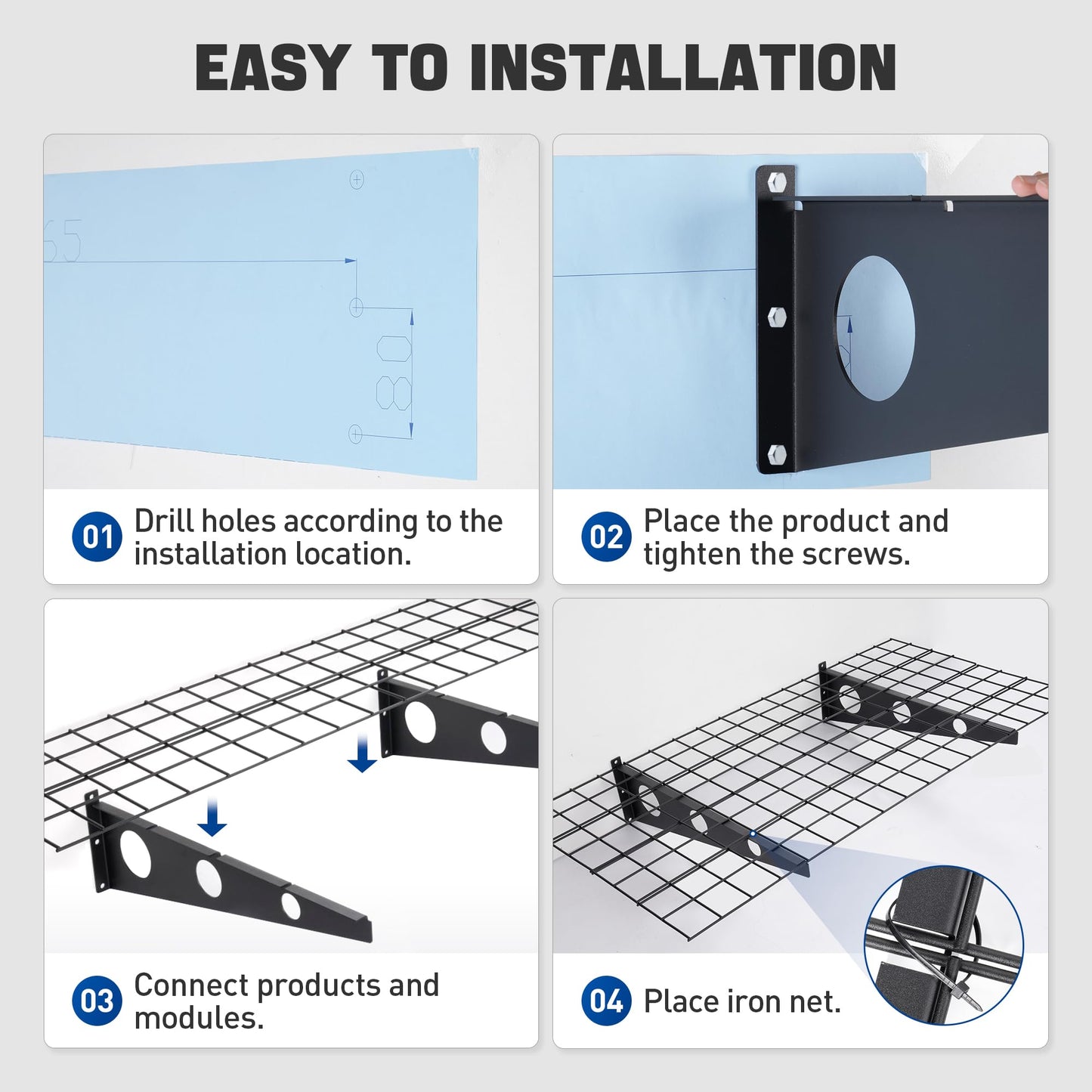 Rengue 2-Pack 2x6FT Garage Wall Shelving, 72” x 12” Heavy Duty Wall Shelf Garage Storage Rack Wall Mounted,800lbs Load Capacity Floating Shelves, Suitable for Shop, Kitchen, Garage Storage