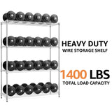 MZG 1400 lbs 4 Tier Storage Rack Metal Wire Shelving Unit, Storage Standing Household Shelf Organizer for Kitchen Pantry Closet Garage Basement Utility Room, Chrome 15.8" D x 45.3" W x 59.4" H M MZG