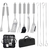 11Pcs Stainless Steel BBQ Grilling Accessories Set, Dad Gifts for Fathers Day Grilling Gifts,Portable Practical Grill Tools Utensils Kit with Storage Bag for Outdoor Grill Camping Backyard MUYFIO