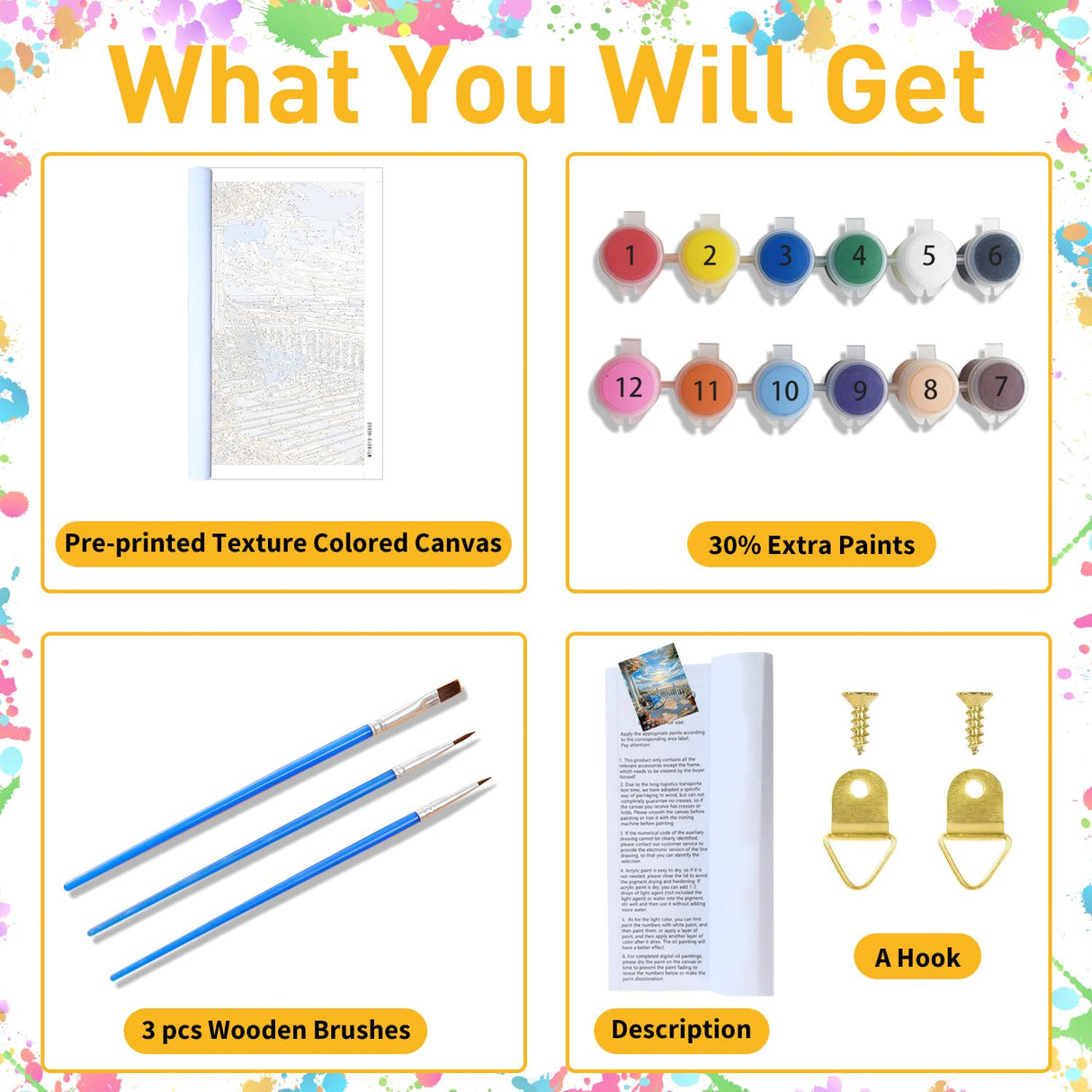 Landscape Paint by Numbers for Adult, Paint by Numbers Kit for Adults Beginners, DIY Beach Acrylic Painting on Canvas for Home Wall Art Decor 16x20Inch Mandun