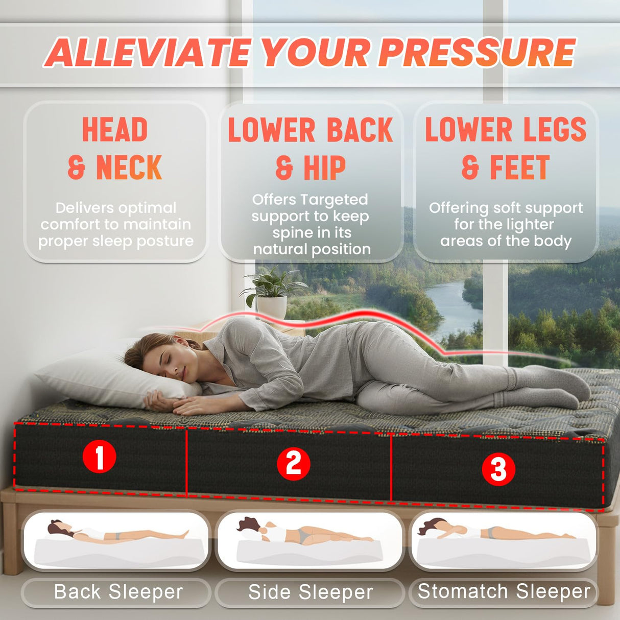 PayLessHere Copper-Infused Luxury Mattress, 11 Inch King, Medium-Firm Feel with Cooling Gel & 800 Quantum Coils, CertiPUR-US Certified, Bed-in-a-Box PayLessHere