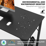 OLIXIS Computer Office Desk, 48 Inch Writing Work Study PC Wood Modern Table with Storage Bag & Headphone Hook Simple Bedroom for 2 Person Kids Student Table, Black OLIXIS