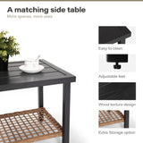 LAUSAINT HOME 3 Pieces Outdoor Swivel Rocker Patio Chairs, Wicker Patio Bistro Set with 2 Rocking Chairs and 1 Coffee Table, Patio Furniture Set with Thickened Cushions for Porch, Backyard (Beige) LAUSAINT HOME