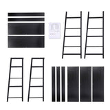 Homdox 5 Tier Ladder Shelf, Industrial Bookshelf Wood and Metal Bookcase, Plant Flower Stand Rack Book Rack Storage Shelves for Home Decor Homdox