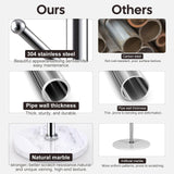 Homde Metal Coat Rack Stand with Natural Marble Base, Stainless Steel Freestanding Coat Tree Hanger with 8 Hooks, Hall Tree for Clothes Jackets Hat Scarves Handbags Entryway Bedroom (Silver) Homde