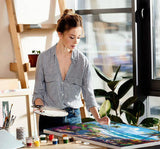 NEGEKFKX 2 Pack Beach Paint by Numbers Kit for Adults Beginner,Easy Adult Paint by Number Kits on Canvas DIY Painting for Beginners Art by Numbers for Home Wall Decor 16x12 Inch NEGEKFKX