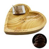 KyooteLfv Prayer Bowl with Cards for Easter Day, Wooden Heart Prayer Bowl with Cross, Wooden Dough Bowl, Heart Shaped Decor for Christian Religious Gifts KyooteLfv