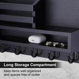 Lucundm Key and Mail Holder Wall Mount, Key Hanger with Long Storage Box and 5 Hooks for Coat, Dog Leash, Home Decor Rack, House Accessories, Entry Way Organizer 11.8”W x 7.8”H x 3.2”D Lucundm