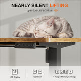 Furmax Electric Standing Desk, 55 x 24 Inches Height Adjustable Desk with Removable Casters, Home Office Computer Desk (White) Furmax