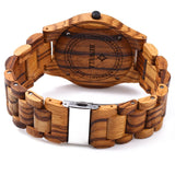 BEWELL W086B Mens Wooden Watch Analog Quartz Lightweight Handmade Wood Wrist Watch (Zebra Wood) BEWELL
