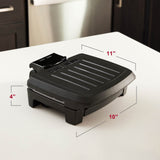 George Foreman® Fully Submersible™ Grill, NEW Dishwasher Safe, Wash the Entire Grill, Easy-to-Clean Nonstick, Black/Grey George Foreman